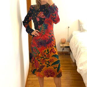 Mockneck Pattern Dress